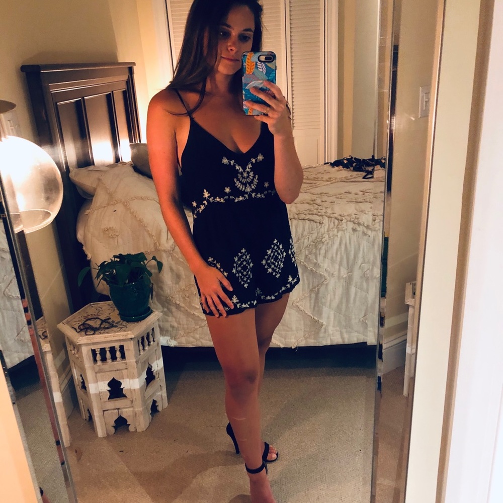 Black strap romper